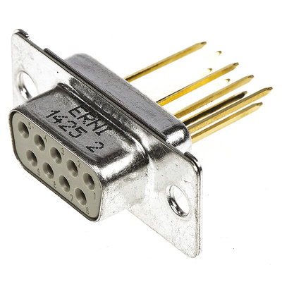 Provertha 9 Way Through Hole D-sub Connector Socket, 2.75mm Pitch