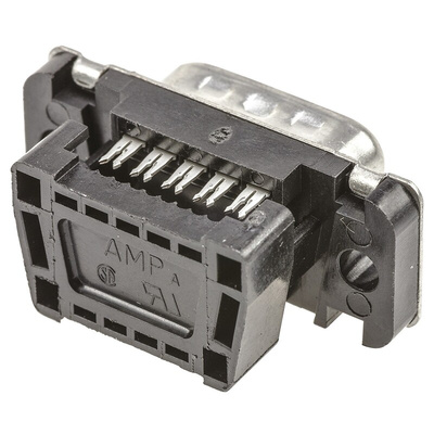TE Connectivity Amplimite HDF-20 9 Way Right Angle Cable Mount D-sub Connector Plug, 2.76mm Pitch