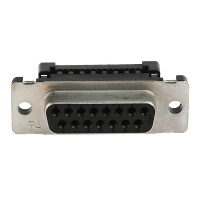 TE Connectivity Amplimite HDF-20 15 Way Right Angle Cable Mount D-sub Connector Socket, 2.76mm Pitch