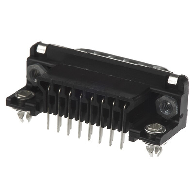 TE Connectivity Amplimite HD-20 15 Way Right Angle Through Hole D-sub Connector Plug, 2.74mm Pitch, with 4-40 UNC