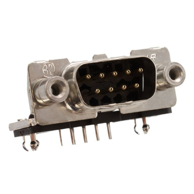 TE Connectivity Amplimite HD-20 9 Way Right Angle Through Hole D-sub Connector Plug, 2.74mm Pitch