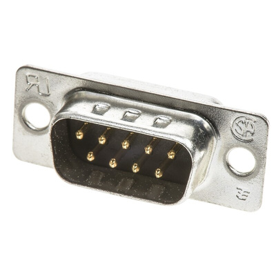 TE Connectivity Amplimite HD-20 9 Way Panel Mount D-sub Connector Plug, 2.77mm Pitch