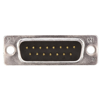 TE Connectivity Amplimite HD-20 15 Way Panel Mount D-sub Connector Plug, 2.77mm Pitch