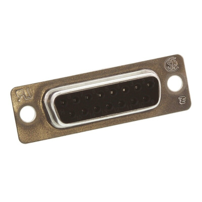 TE Connectivity Amplimite HD-20 15 Way Panel Mount D-sub Connector Socket, 2.77mm Pitch