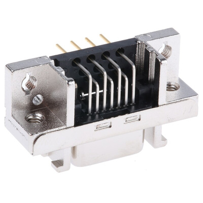 3M MDR 102 14 Way Right Angle Through Hole D-sub Connector Socket, 2.54mm Pitch