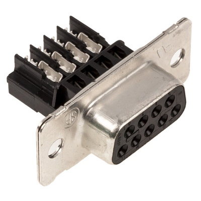 TE Connectivity Amplimite HDE-20 9 Way Cable Mount D-sub Connector Socket, 2.74mm Pitch