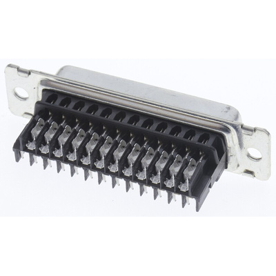 TE Connectivity Amplimite HDE-20 25 Way Cable Mount D-sub Connector Socket, 2.76mm Pitch