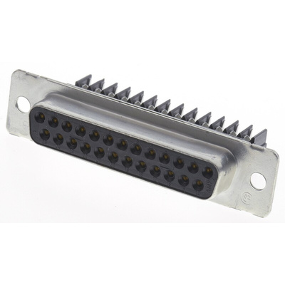 TE Connectivity Amplimite HDE-20 25 Way Cable Mount D-sub Connector Socket, 2.76mm Pitch