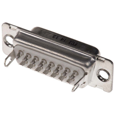 Amphenol FCI 15 Way Panel Mount D-sub Connector Socket, 2.74mm Pitch