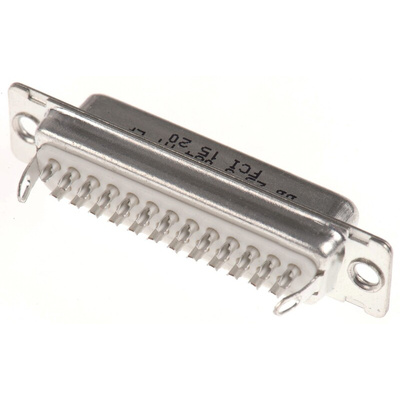 Amphenol FCI 25 Way Panel Mount D-sub Connector Socket, 2.76mm Pitch