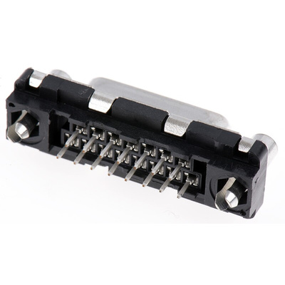 Amphenol FCI Delta D 15 Way Through Hole D-sub Connector Socket, 2.74mm Pitch