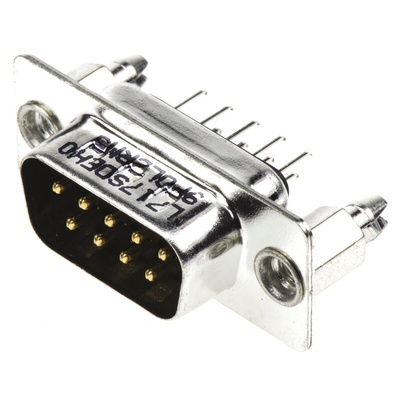 Amphenol L717SD 9 Way Panel Mount D-sub Connector Plug, 2.74mm Pitch, with 4-40 UNC, Threaded Insert