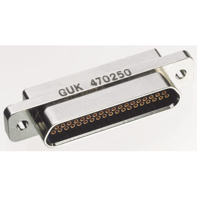 Glenair MWDM 100 Way Panel Mount D-sub Connector Socket, 1.27mm Pitch