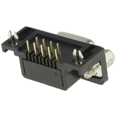 ASSMANN WSW A-DF 9 Way Right Angle Through Hole D-sub Connector Socket, 2.77mm Pitch, with 4-40 UNC Screwlocks