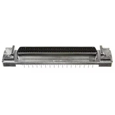 TE Connectivity Amplimite .050 III 68 Way Through Hole D-sub Connector Socket, 2.54mm Pitch, with Rails and Latchblocks