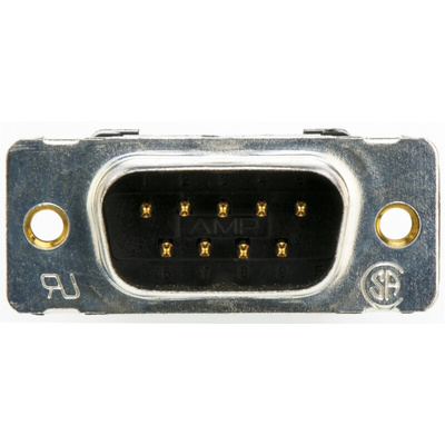 TE Connectivity Amplimite HDF-20 9 Way Right Angle Cable Mount D-sub Connector Plug, 2.76mm Pitch