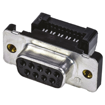 TE Connectivity Amplimite HDF-20 9 Way Right Angle Cable Mount D-sub Connector Socket, 2.76mm Pitch