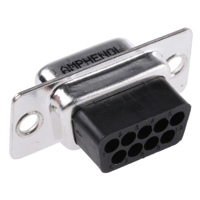Amphenol L177RR 9 Way Cable Mount D-sub Connector Socket, 2.74mm Pitch