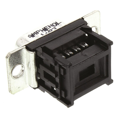 Amphenol DFR 9 Way Right Angle Cable Mount D-sub Connector Plug, 2.74mm Pitch