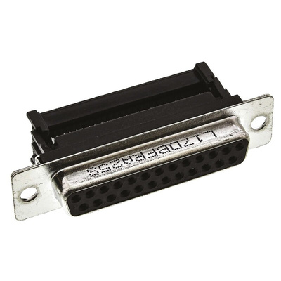 Amphenol DFR 25 Way Right Angle Cable Mount D-sub Connector Socket, 2.77mm Pitch