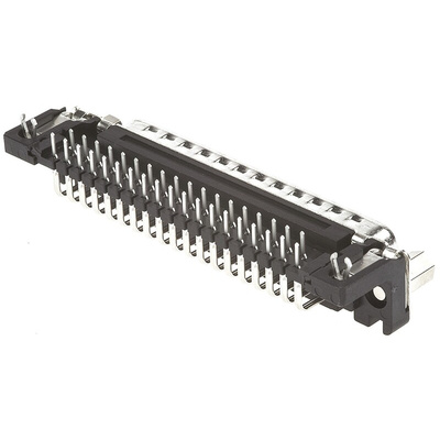 Harting 37 Way Right Angle Through Hole D-sub Connector Plug, 2.76mm Pitch, with 4-40 UNC Female Screwlocks, Boardlocks