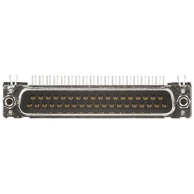 Harting 37 Way Right Angle Through Hole D-sub Connector Plug, 2.76mm Pitch, with 4-40 UNC Female Screwlocks, Boardlocks