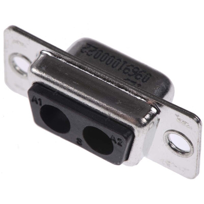 HARTING 2 Way Cable Mount D-sub Connector Socket, 6.86mm Pitch