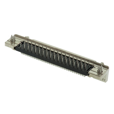 TE Connectivity Amplimite .050 III 68 Way Right Angle Through Hole D-sub Connector Socket, 2.54mm Pitch, with