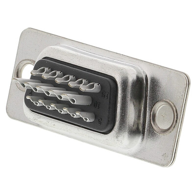 Amphenol ICC 15 Way Panel Mount D-sub Connector Plug, 2.29mm Pitch