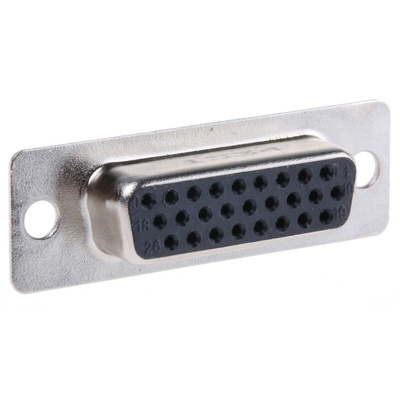 Amphenol ICC 26 Way Panel Mount D-sub Connector Socket, 2.29mm Pitch