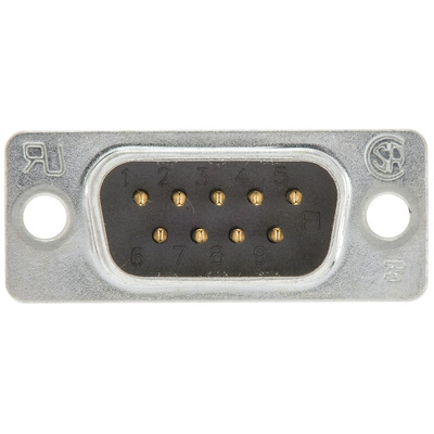 TE Connectivity Amplimite HD-20 9 Way Cable Mount D-sub Connector Plug, 2.77mm Pitch