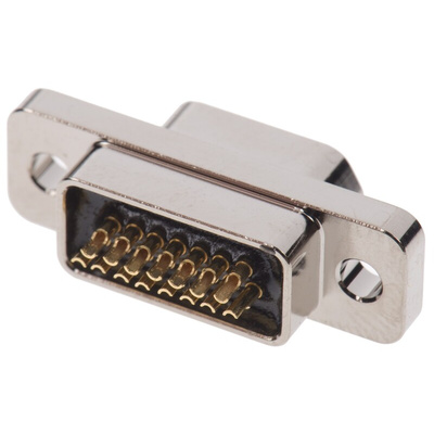 ITT Cannon MDM 15 Way Panel Mount D-sub Connector Plug, 1.27mm Pitch