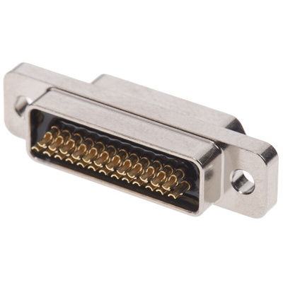 ITT Cannon MDM 25 Way Panel Mount D-sub Connector Plug, 1.27mm Pitch