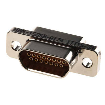 ITT Cannon MDM 15 Way Panel Mount D-sub Connector Socket, 1.27mm Pitch