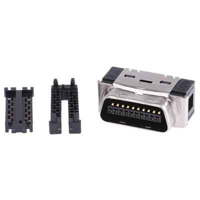 3M 101 20 Way Cable Mount D-sub Connector Plug, 1.27mm Pitch