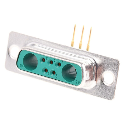 FCT from Molex FM 2 (Power/Coax), 5 (Signal) Way Right Angle Through Hole D-sub Connector Socket