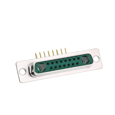 FCT from Molex FM 2 (Power), 15 (Signal) Way Right Angle Through Hole D-sub Connector Socket