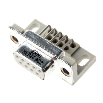 Provertha TMC 9 Way Right Angle Through Hole D-sub Connector Socket, 2.84mm Pitch, with Guide Frame