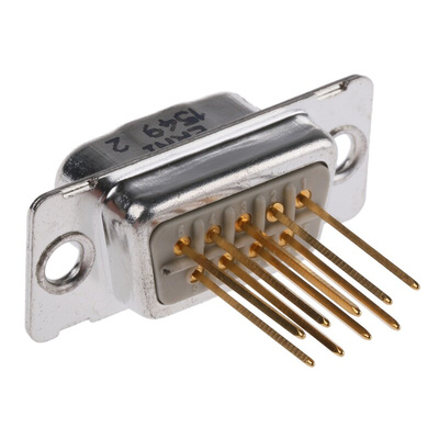 Provertha 9 Way Panel Mount D-sub Connector Plug, 2.75mm Pitch