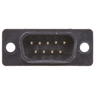 TE Connectivity Amplimite HDF-20 9 Way Right Angle Cable Mount D-sub Connector Plug, 2.77mm Pitch