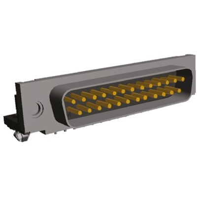 TE Connectivity Amplimite HD-20 25 Way Right Angle Through Hole D-sub Connector Plug, 2.75mm Pitch, with 4-40 UNC