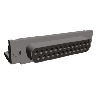 TE Connectivity Amplimite HD-20 25 Way Right Angle Through Hole D-sub Connector Socket, 2.75mm Pitch, with 4-40 UNC