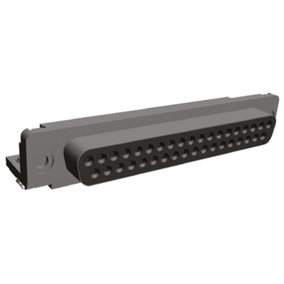 TE Connectivity Amplimite HD-20 37 Way Right Angle Through Hole D-sub Connector Socket, 2.75mm Pitch, with 4-40 UNC