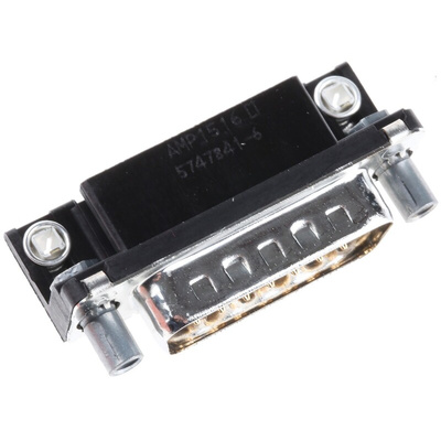TE Connectivity Amplimite HD-20 15 Way Right Angle Through Hole D-sub Connector Plug, 2.74mm Pitch, with 4-40 UNC