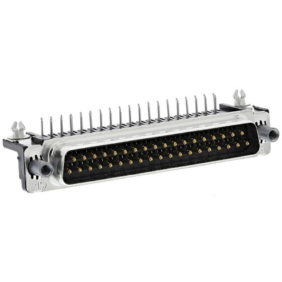 TE Connectivity Amplimite HD-20 37 Way Right Angle Through Hole D-sub Connector Plug, 2.75mm Pitch, with 4-40 UNC