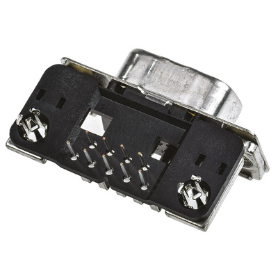 TE Connectivity Amplimite HD-20 9 Way Right Angle Through Hole D-sub Connector Plug, 2.74mm Pitch, with 4-40 UNC