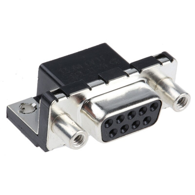 Amphenol FCI Delta D 9 Way Right Angle Through Hole D-sub Connector Socket, 2.74mm Pitch