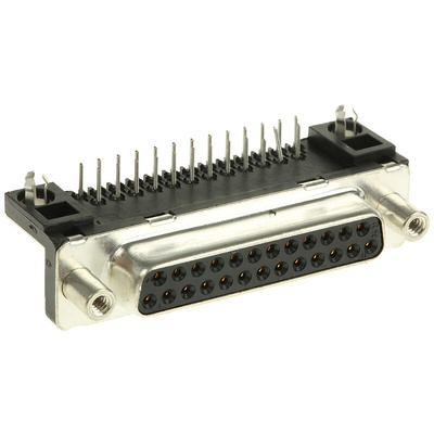 Amphenol FCI Delta D 25 Way Right Angle Through Hole D-sub Connector Socket, 2.76mm Pitch