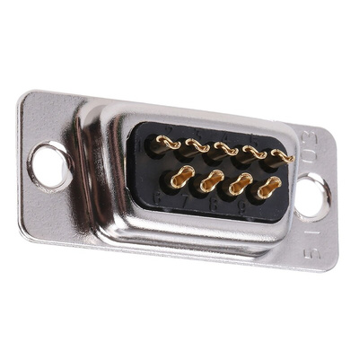 Hirose HD 9 Way Panel Mount D-sub Connector Socket, 2.74mm Pitch