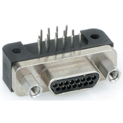 Glenair GMR7580 9 Way Through Hole D-sub Connector Socket, 1.91mm Pitch